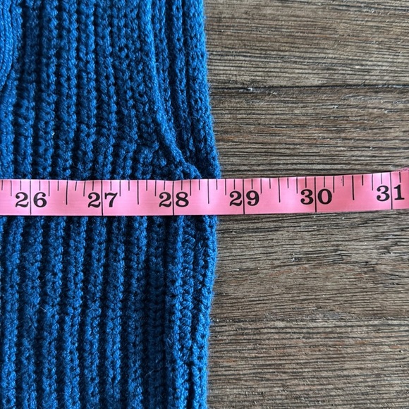 J.JILL V-NECK CABLE VEST PEACOCK BLUE - Picture 12 of 14